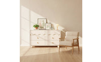 Cabinet with Six Drawers Wooden Storage Cabinet with Drawers Floor-Standing Drawer Chest for Living Room, Entryway