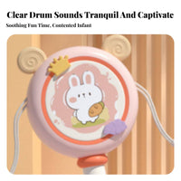 Early Music Exploration Pellet Drum perceptual Development Handheld rattle Easy to Play Infant Toy Hand-visual Coordination Training for Infants, young children, play period, Nursery, Home Use, portable