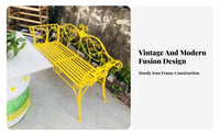 Ornate Metal Two-Seater European Inspired Design Patio Loveseat for Homeowners