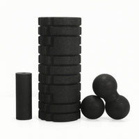 4 Pieces Foam Roller Kit Deep Tissue Fitness Equipment Portable for Yogis