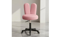 Long-Eared Stool Cute Chair with Wheels Small Chair with Backrest for Nail Technicians, Vanity Table, Beauty Salon