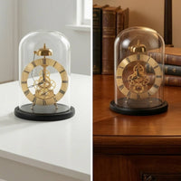 Clock with Clear Dome Roman Numeral Dome Clock Elegant Mechanical Desk Ornament for Study