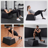 Hip Thrust Machine Concealed Zipper Trapezoidal Angled Support Cushioned Exercise Block for Athletes