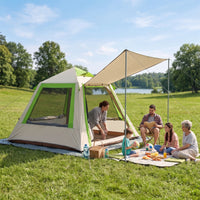 Bug-Proof Inflatable Tent with Mesh Openings and Doors Portable Inflatable Tent with Awning Quick-Setup Breathable for Backyard