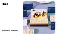 Creative Gift Paper Carving Art Calendar Decorative Ornament Tear-Away Castle Calendar Multi-Functional for Students, Colleagues, Study Room