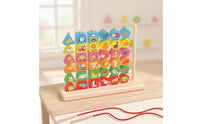 Fine Motor Skills Wooden Toy with Threading Cords Child-Centered Wooden Bead Sequencing Toy Set Educational Sorting Board Colorful for Toddlers, Preschoolers, Playroom, Kindergarten, Daycare