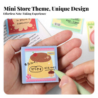 Non-Sticky Note Pad Korean Design Non-Sticky Notepad Lightweight Mini Memo Pad for Journaling Enthusiasts, Professionals, Scrapbooking, School, Office