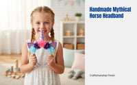 Children's Magical Horse Headband, Handmade Silk, Floral Design, Festive Gathering, Stage Performance, Multicolor, Photo Prop