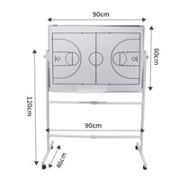 Aluminum Alloy Frame Soccer Coaching Board 360° Rotatable Rolling Soccer Board Adjustable Height for Coaches, Sports Trainers