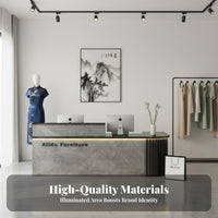 L-Shaped Reception Desk Spacious Countertop Company Checkout Counter Sturdy and Sturdy Corner Ier Stand for Receptionists, Salon Owners