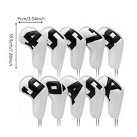 10 Pieces Iron Headcover Set Scratch Protection Numbered Iron Cover Set Easy Identification for Golfers