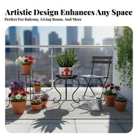 Floor-Standing Single-Tier Metal Plant Stand Sturdy Construction Flower Pot Shelf Indoor & Outdoor Use Planter Rack Rustproof for Gardeners, Homeowners, Living Room, Entryway