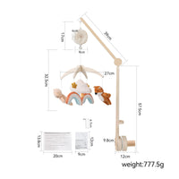 Baby Mobile with Music Box Soft Fabric Crib Mobile Music Box Rotator Clamp-on for Newborn