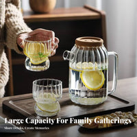 Hot and Cold Safe Heat Resistant Glass Teapot Unrestricted Large Capacity Drink Carafe Crystal Clear for Families, Home Kitchen, Office