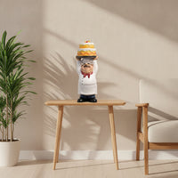 Chef Figurine with Cake Bakery Theme Chef Figurine Tabletop Decor for Culinary Artists, Chefs, Kitchen, Cafe, Restaurant