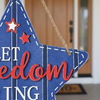 American Theme Door Sign Reusable American Plaque Weather Resistant Independence Day Circular Decor for Window