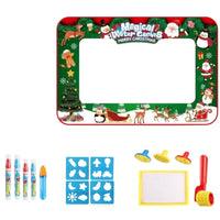Reusable Water Doodle Mat with Templates Soft Water Drawing Mat with Pens Foldable Toy Travel-Friendly for Children, Toddlers, Home