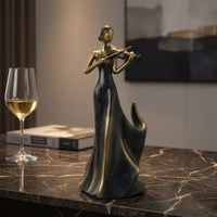 Violinist Vino Bottle Holder Tabletop Violin Vino Rack Sculptural Decor for TV Cabinet