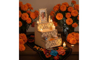 Day of the Dead Altar Decorative Wood Skull Altar Tiered for Memorial