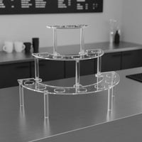 Easy to Assemble 3 Tier Ice Cream Cone Holder Sturdy & Stable Semi Circle Cone Rack Reusable Acrylic Dessert Display Stand Polished Edges for Buffet, Wedding