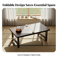 Space-Saving Foldable Tatami Table Sturdy and Long-Lasting Floor Desk High Load Capacity Household Furniture Rounded Corners for Apartment Dwellers, Minimalists, Bay Window, Tea Room, Balcony, Small Areas
