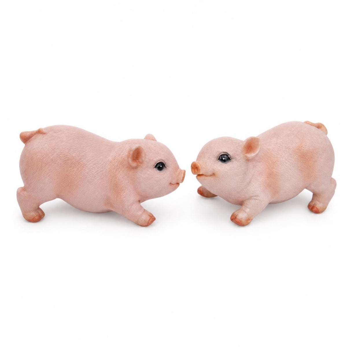 Resin Pig Figurine Realistic Pig Ornament Rounded Body Animal Sculpture Curled Tail for Garden, Courtyard, Window, Park