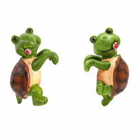 2 Pieces Flowerpot Hugger Cute Design Miniature Tortoise Pot Hanger Weather Resistant Hanging Turtle Figurine for Aquarium Hobbyists