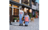 2 Pieces Mother and Daughter Figures Painted Outing Figure Model Collectible Miniature for Collectors, Hobbyists, Cabinet Displays