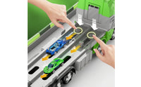 Double-Form Dinosaur Carrier Truck Convertible Dino Race Track Truck Alloy