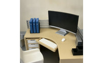 Miniature Office Desk Modern Miniature Desk with Chair Dollhouse Office Furniture Realistic Mini Books Ready to Display