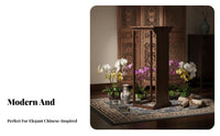 New Chinese aesthetic Multi-Tier Bamboo Display Rack Floor-Standing upright Planter Rack tranquil Inspired Design Plant Stand Space-Saving for Bonsai lovers, Home Decorators, Collectors, Living Room, Balcony, Bedroom, Office