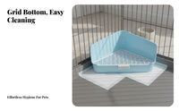 Hare Corner Litter Box Easy to Clean Corner Litter Pan Guinea Pig Enclosure Toilet Anti-Tip Design Hare Potty Guide for Bunnies