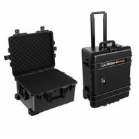 Retractable Handle Wheeled long-lasting container with Foam Large Capacity Rolling travel Chest Secure Latches Equipment Box impact Resistant for Photographers, Videographers, Air Travel, Field Work, at the site Shoots, Storage