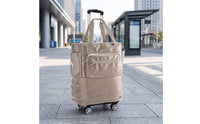 Collapsible Foldable Travel Bag with Wheels Compact Trolley Bag Portable Swivel-Wheel Suitcase Lightweight for Travelers