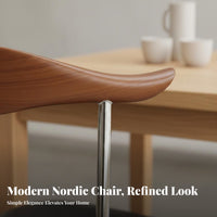 Minimalist Design Curved Back Dining Chair Thick Cushion Nordic Design Side Chair Sturdy Frame for Cafe Owners, Interior Designers, Homeowners, Restaurant, Living Room