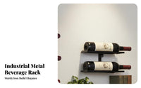 Space Saving Wall Mounted Wine Rack Easy Installation Wall Mount Wine Rack Stylish Design Horizontal Bottle Display Long-Lasting and Sturdy for Homeowners, Adults, Living Room, Kitchen, Restaurant