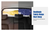 Car Rear Windshield Cartoon Sunshade Curtain, Double Layer, Heat Insulation, Suction Cup