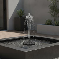 Cordless Solar Fountain Pump with Nozzles Compact Floating Solar Fountain Interchangeable Floating Water Pump Outdoor for Gardeners, Pond Owners, Garden Ponds, Bird Baths, Pools, Courtyards