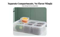 With Dividers Divided Ingredient Box Transparent structure Compartment Storage container Airtight Lid Food Container Stackable for Home Organizers, Meal Preppers, Parents, Kitchen, Refrigerator, outdoor meal, Office