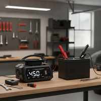 Smart Battery Charger Portable Battery Charger with Clamps Allall-Encompassing Powerful for Car Owners, Garage, Travel