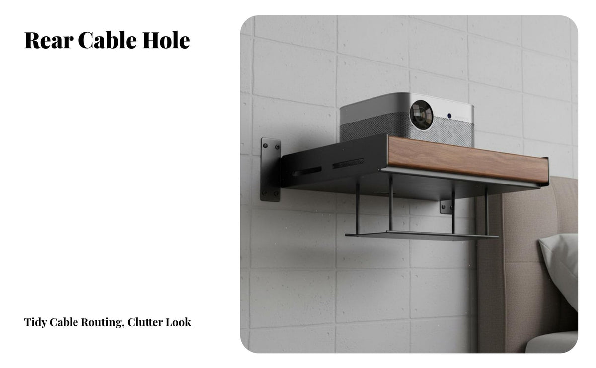 Space Saving Display Device Wall Mount Easy Installation Floating Display Device Shelf Heavy Duty Router Wall Shelf Cable Management for Bedroom