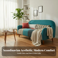 two-tindividual upholstery Upholstery Upholstered Settee with Wooden Legs Nordic Design Sofa space-saving Size Couch Minimalist Aesthetic for Small Apartment Dwellers, Homeowners, Young Adults, Lounge Area, Bedroom, Office, Sunroom