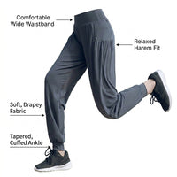 Joggers for Women with High Waist and Elastic Design, Harem Pants in Soft Modal Textile, Plus Size Tracksuit Bottoms for Running and Fitness
