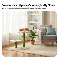 Floral and Toadstool Feline Tree Multitier Design Toadstool Feline Playhouse Snug Private Nook Condo Pet Furniture for Felines, Kittens, Indoors