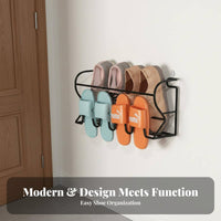 No-Drill Installation Wall-Mounted Slipper Holder Space-Saving Shoe Organizer Reduces Clutter Footwear Rack Strong Load-Bearing for Families, Homeowners, Students, Behind the Door, Entryway, Bathroom, Dorm Room
