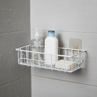 No-Drill Stainless Steel Wall-Mounted Storage Basket for Bathroom & Vanity
