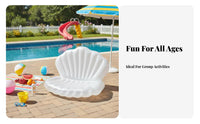 High Buoyancy Inflatable Shell Chair Easy to Inflate Inflatable Seashell Inflatable Lounger Sturdy PVC for Children, Teenagers