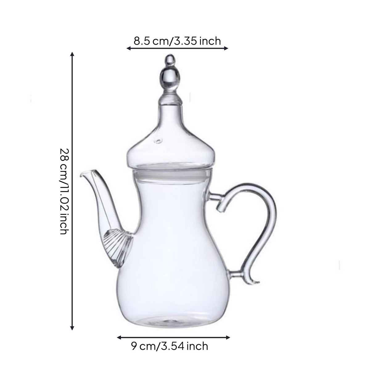 Arabian Design Glass Pot Heat Resistant Glass Teapot with Infuser Multi-Use