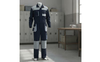Moisture-Wicking Multi-Pocket Work Jumpsuit Breathable Material Long Sleeve Mechanic Boilersuit Wear-Resistant Heavy Duty Utility Coveralls Elastic Waist for Mechanics, Technicians, Construction Workers, Workshop, Factory
