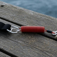 Curved Hook Coil Coiled Lanyard Metal Clip Diving Lanyard Black Sleeves Outdoor Gear